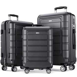 SHOWKOO Luggage Sets Expandable PC+ABS Durable Suitcase Double Wheels TSA Lock 3pcs