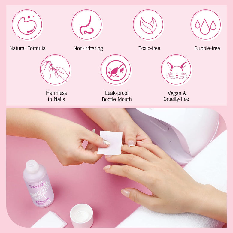 Saviland Slip Solution Nail Kit - 90ml Poly Nail Gel Nail Extension Clear Slip Solution Anti-stick Tools with Nail Art Brush Kit for Poly Extension Nails Shaping