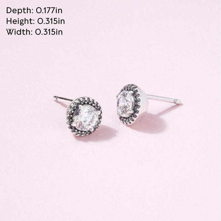 Pandora Women Silver Stud Earrings With Clear Cubic Zirconia - 296272Cz One Size