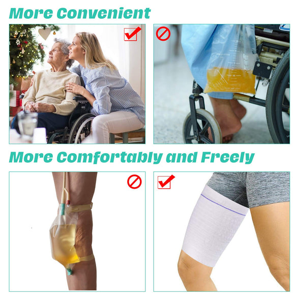 Catheter Leg Bag Holder Urine Bag Leg Sleeve Drainage Bag Covers Urinary Drainage Bag Washable Urinary Incontinence Supplies for Men,Women (XL-1)