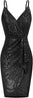 GRACE KARIN Women Sequined Sleeveless V-Neck Bodycon Hips-Wrapped Party Cocktail Club Dress