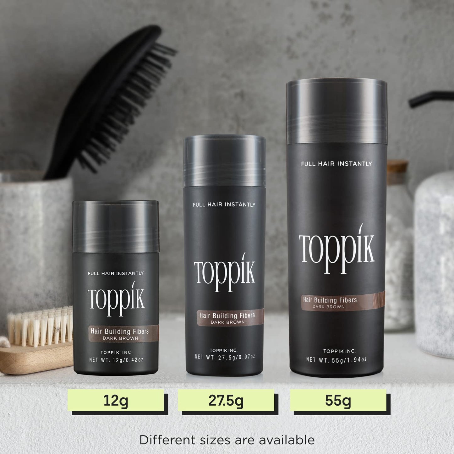 Toppik Hair Building Fiber, 12 gm, Dark Brown