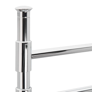 Relaxdays Swivelling Rack, Chromed Towel Holder Stand, 3 Adjustable Rails, Freestanding, Silver, 90 x 44 x 26 cm