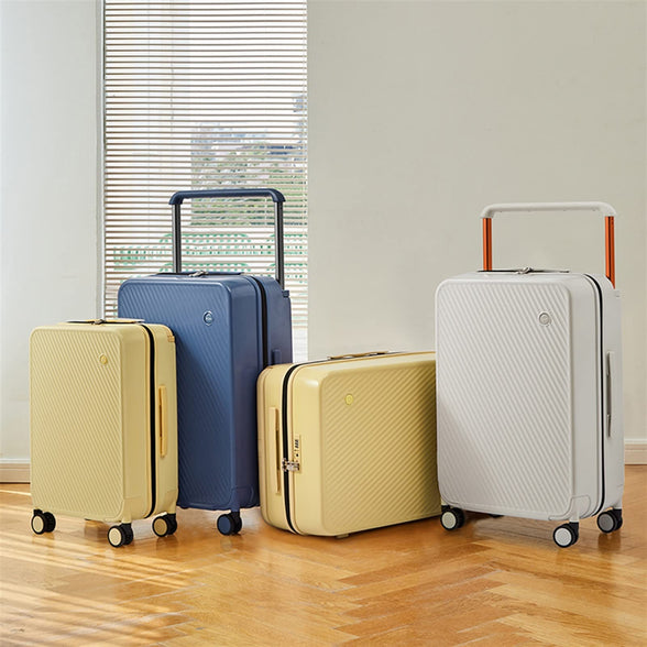 YESKIT Luggage, Gorgeous Wide Handle Suitcase ; Travel Luggage Rolling Wheels Women Men ; (Color : Smoke White, Size : 24")