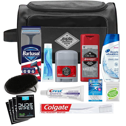 Convenience Kits International Men's Premium 15 Piece Travel Kit, Featuring: Head & Shoulders Dandruff Shampoo- Classic Clean