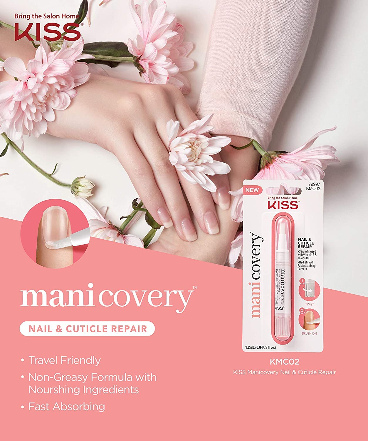 Kiss Manicovery Nail & Cuticle Repair Pen, Kmc02C, 1.2 Ml, 731509799972