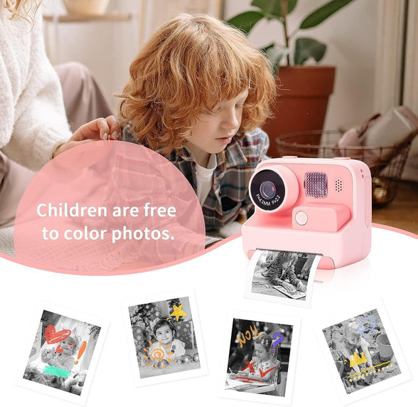 Kids Camera,Instant Print Camera with 32GB Card,48MP 1080P HD Video Camera,Digital Camera with Zero Ink, Toys Gifts for Girls Boys Aged 3-12