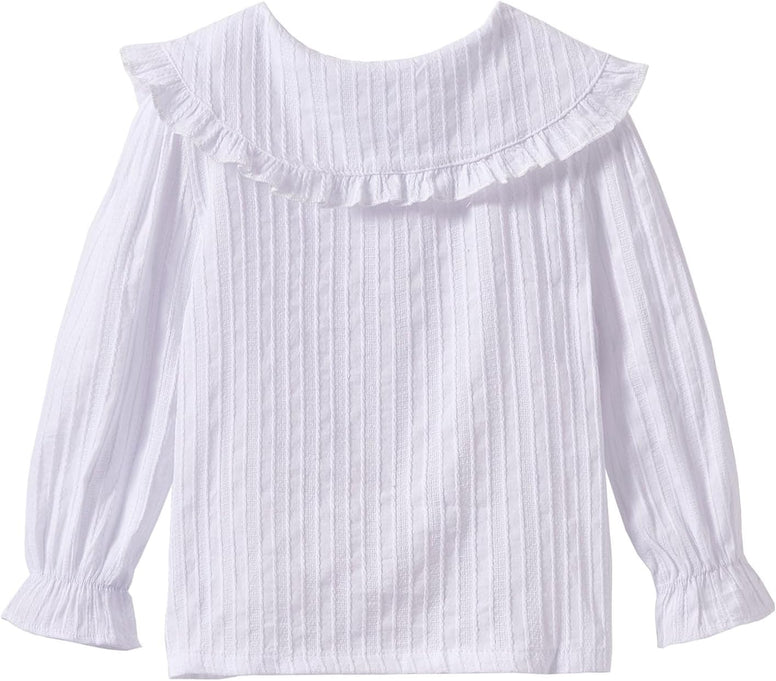 Mud Kingdom Little Girls Long Sleeve Shirt Peter Pan Collar Cute