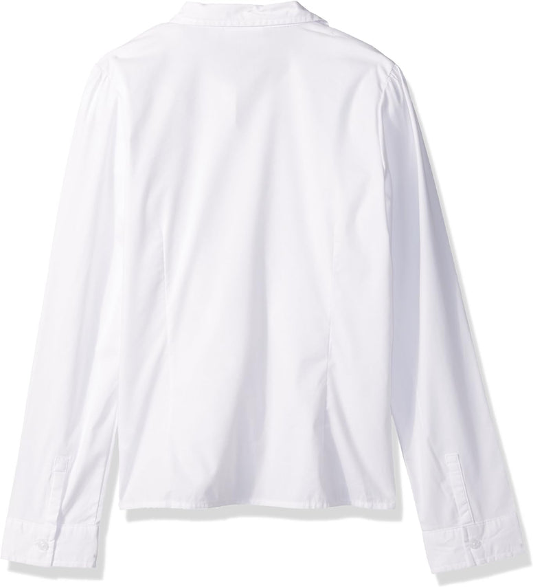 The Children's Place Girls' Long Sleeve Pintuck Poplin Button Down Shirt