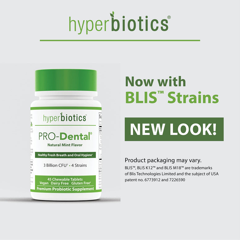 Hyperbiotics - Pro-Dental Probiotic Natural Mint 3 Billion Cfu 45 Chewable 150012