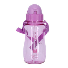 Royalford Rf7581Pp 500 Ml Water Bottle Kids Bottle, Toddler With Bendy Straw Portable Hanging Loop| Flip Top Spill Free Baby Sippy |, Purple