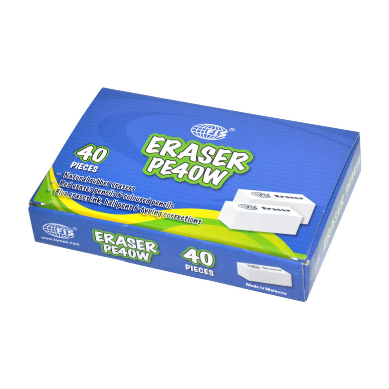 FIS FSERPE40W Erasers 40-Pieces, White