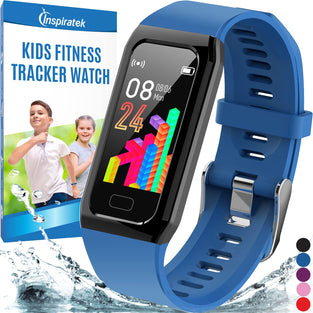 Inspiratek Kids Fitness Tracker for Girls and Boys Age 5-16 (4 Color)- Waterproof Fitness Watch for Kids with Heart Rate Monitor, Sleep Monitor, Calorie Counter and More - Kids Activity Tracker