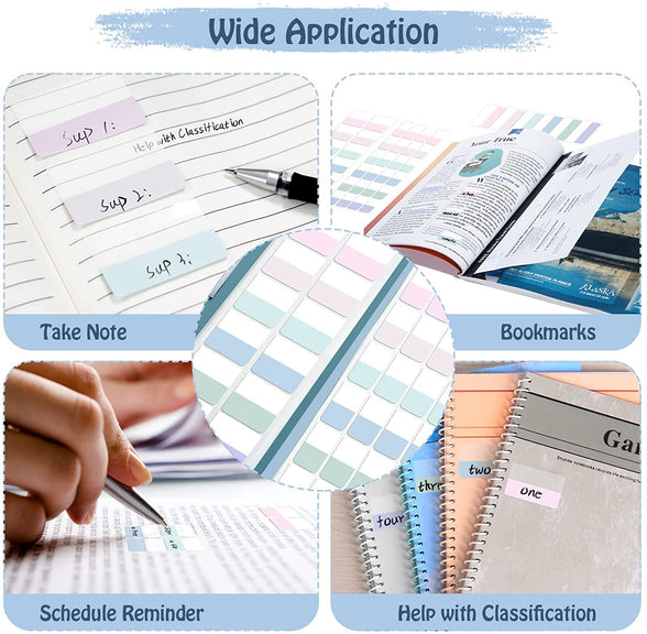 Sticky Index Tabs File Tabs, File Index Tabs and Flags Writable Colored Page Markers for Reading Notes, Labeling and Organizing Documents, Papers, File Folders, Books (Three Sizes) 420PCS