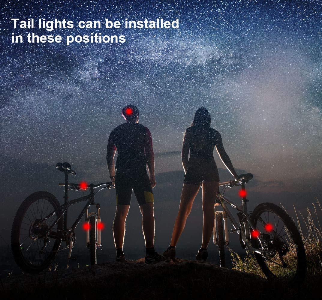 BIKUUL Ultra Bright Bike Tail Light, USB Rechargeable Taillight, Waterproof Bicycle LED Rear Light for Road MTB Mountain Bikes, Easy to Install for Cycling Safety 2Sets