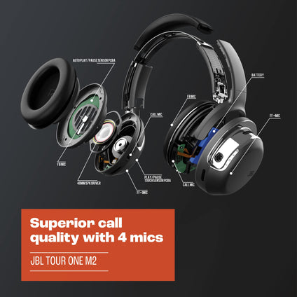 JBL Tour One M2 Wireless Over-Ear Noise Cancelling Headphones, ANC + Smart Ambient, 4-Mic, Legendary Pro Sound, Immersive Spatial Sound, Personi-Fi 2.0, Bluetooth 5.3 - Champagne, JBLTOURONEM2CPG