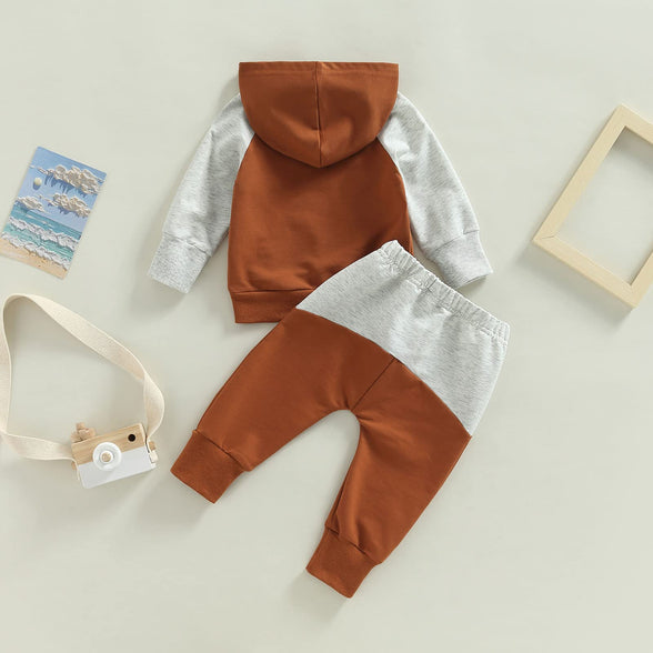 SOLILOQUY Toddler Baby Boy Girl Clothes Long Sleeve Hoodie Sweatshirt Tops+Drawstring Pants Set Fall Winter Tracksuit Outfits 12-18M