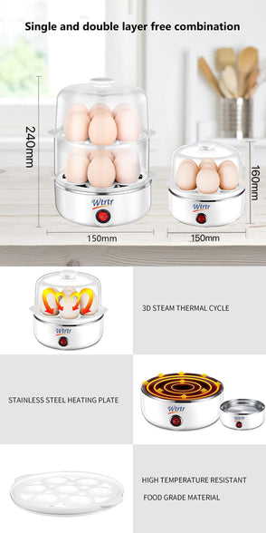 Wtrtr Egg Boiler，7-14pcs Egg Cooker，Egg Steamer Maker，egg holder