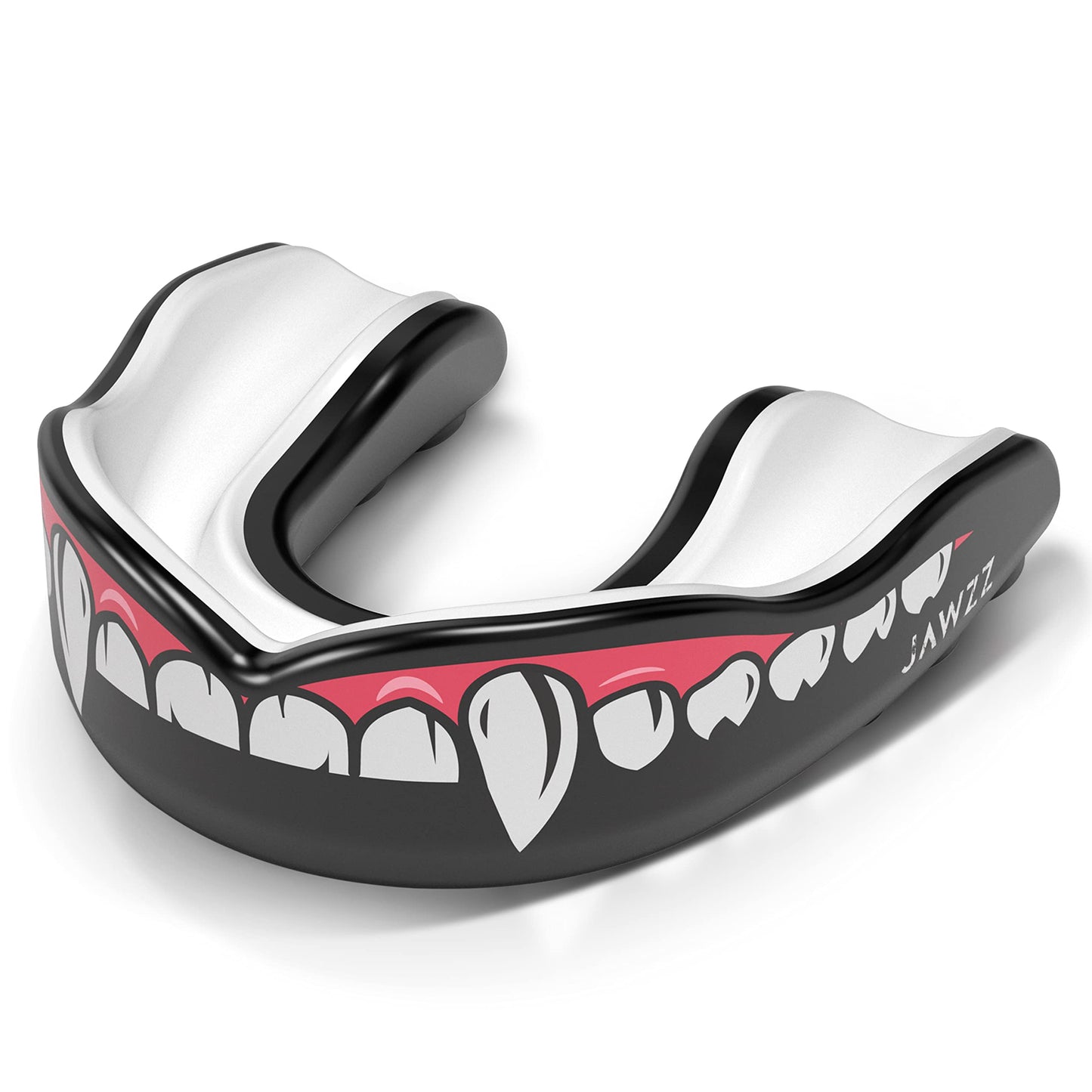 Adult Mouth Guard Sports – Boil and Bite Football Mouth Guard for Ages 12+ & Mouth Guard Case – Adult Mouthguard for Football, Boxing, Lacrosse, Hockey, Rugby & MMA by Jawzz Mouthguards | White