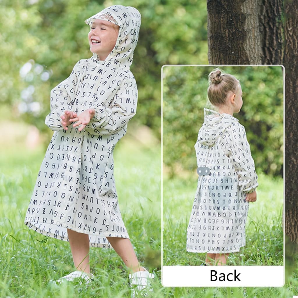 Hovkib Toddler Kids Raincoat Boys Girls Rain Jacket Lightweight Rain Poncho Waterproof Outwear Rainwear, M/2-4 Y