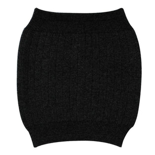 Unisex Warm Soft Cashmere Waist Warmer Wool Warming Belt Elastic Lower Waist Support (A-Black Plush Lining)