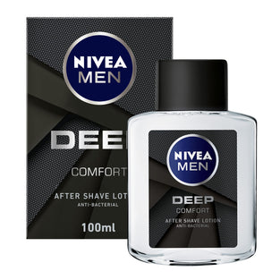 NIVEA MEN After Shave Lotion, DEEP Antibacterial Black Carbon Woody Scent, 100ml