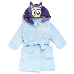 BLUEY Dressing Gown for Kids | Hooded Bathrobe for Girls and Boys | Nightwear for Children and Toddlers 18-24M