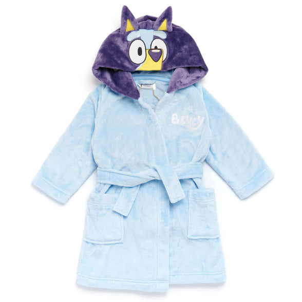 BLUEY Dressing Gown for Kids | Hooded Bathrobe for Girls and Boys | Nightwear for Children and Toddlers 18-24M