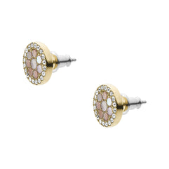 Fossil Women's Val Mosaic Mother-of-Pearl Stud Earring, JF03251710