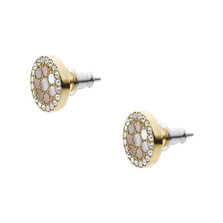 Fossil Women's Val Mosaic Mother-of-Pearl Stud Earring, JF03251710
