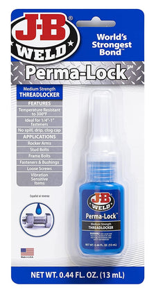 J-B Weld 24213 Perma-Lock Medium Strength Threadlocker - Blue - 13 ml