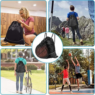 Drawstring Pocket Basketball Backpack, Men'S And Women'S Outdoor Travel Sports Backpack, Water Resistant String Bag Football Swimming Riding Bag