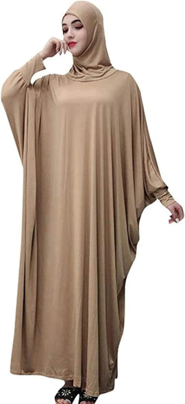 Women's Muslim Abaya Dress Prayer Dress Islamic Headdress Maxi Robe Dubai Kaftan，Hijab Full Length Dress