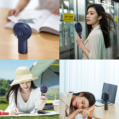 JISULIFE Handheld Fan, 4000mAh Portable Fan, Mini Hand Fan, USB Rechargeable Small Personal Fan [5-20H Working Time] Battery Operated Hand Fan with 3 Speeds for Travel/Commute/Picnic/Office-Blue
