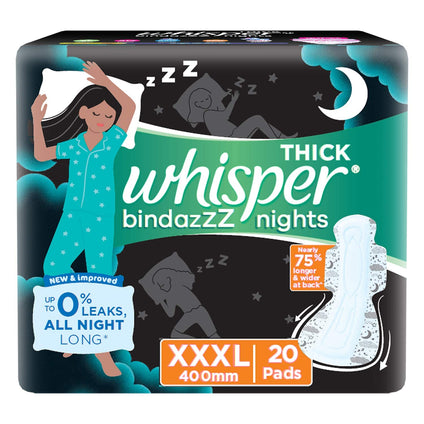 Whisper Ultra Night Sanitary Pads For Women,Xxxl 20 Pads