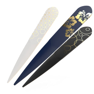 Uncommon Desks Letter Opener - 3 Pack Plastic Letter Opener with Trendy Designs, Safe Plastic Edge, Wide Ergonomic Handle for Comfort and Grip