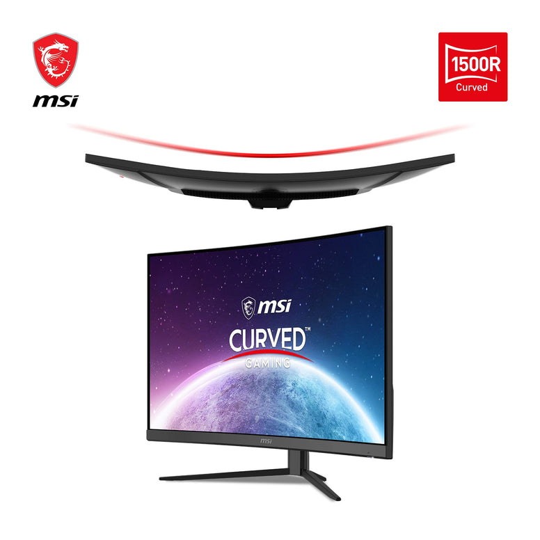 MSI G32C4X 32Inch FHD Curved Gaming Monitor - 1500R 1920 x 1080 VA Panel, 250Hz / 1ms, AMD FreeSync Premium, HDR Ready, DisplayPort, HDMI, Wide Color Gamut, Frameless, Night Vision, Black