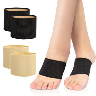 Arch support Sleeves, KASTWAVE Plantar Fasciitis Brace Compression Bands (2 Pairs) For Fallen Arches, Flat Feet, Bone Spurs, High Arches, Flat Arches, Foot Pain Relief for Men & Women- Universal Size