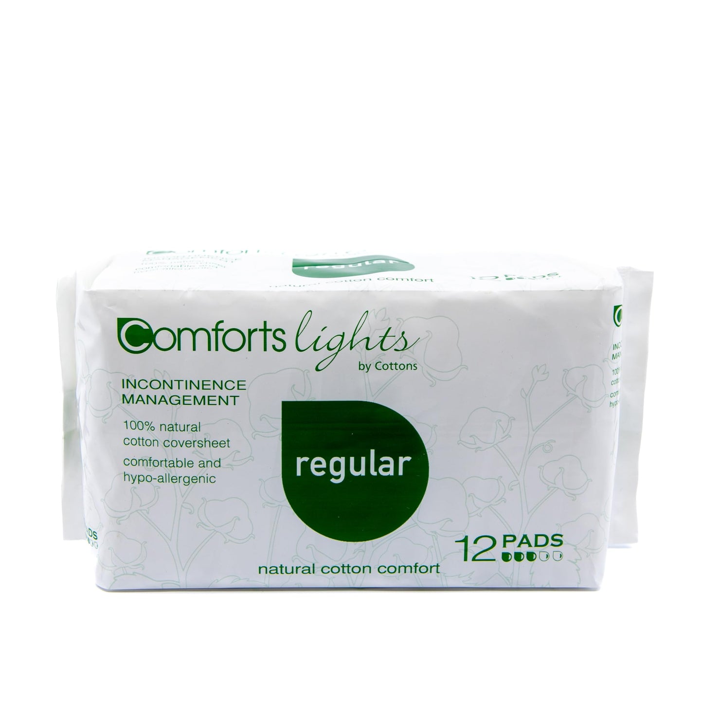 Comfort Lights Incontinence Pads for Women | 12-Individually Wrapped Pads | ‘All-in-One’ Protection | Normal Absorbency (1 Pack of 12)