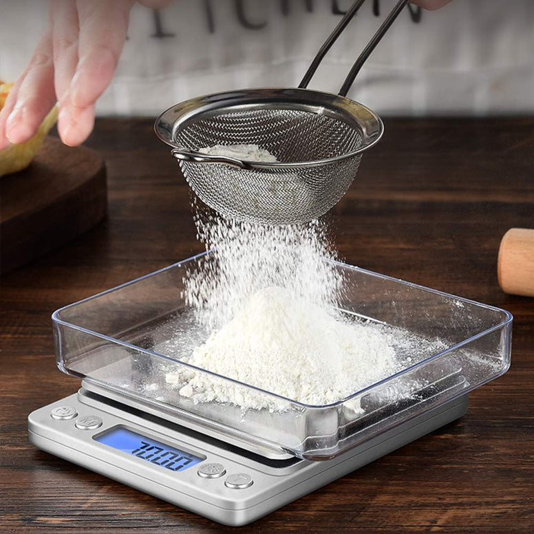 NEXT-SHINE Gram Scale Digital Mini Pocket Pro Size Rechargeable Portable Scale 500g x 0.01g with Stainless Steel USB Charged for Coffee Beans Jewelry Small Postal Parcel Baking Cooking