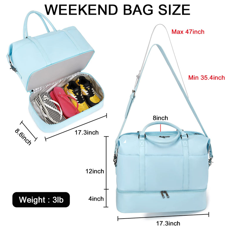 Travel Duffel Bag Weekender Carry On Overnight Shoulder Girls Sports Tote Gym hospital luggage bags for women, Blue, Travel Duffle Bag Weekender Overnight Bag