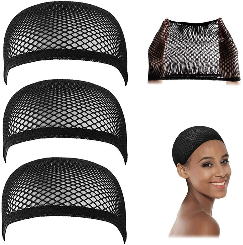 PREMIFY 6Pcs Net Wig Caps for Women, Black Nylon Stretch Head Cap, Unisex Elastic Stocking Wigs Cap Dome Mesh Wig Cap for Makeup, Black Wig Stocking Cap
