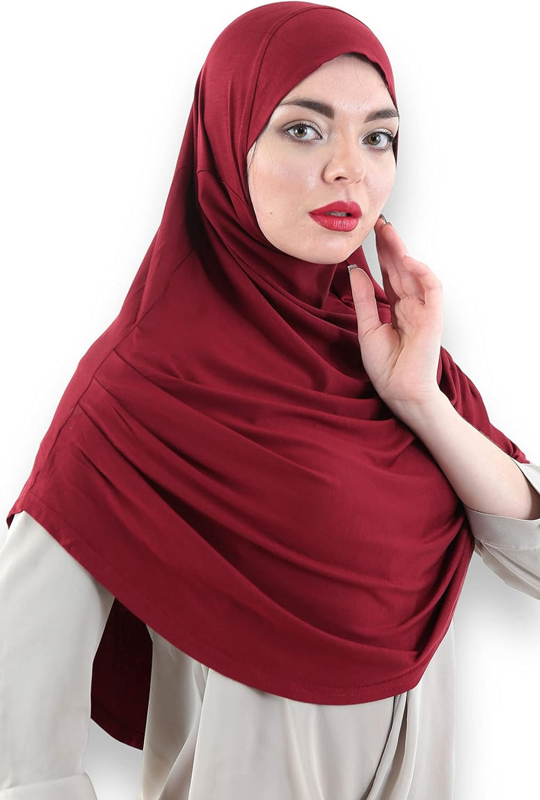 Avanos Easy Wear Soft Hijab for Women, Instant Hijab Long Scarf, Jersey Turbans Prayer Muslim Abayas Dress Clothes Jilbab