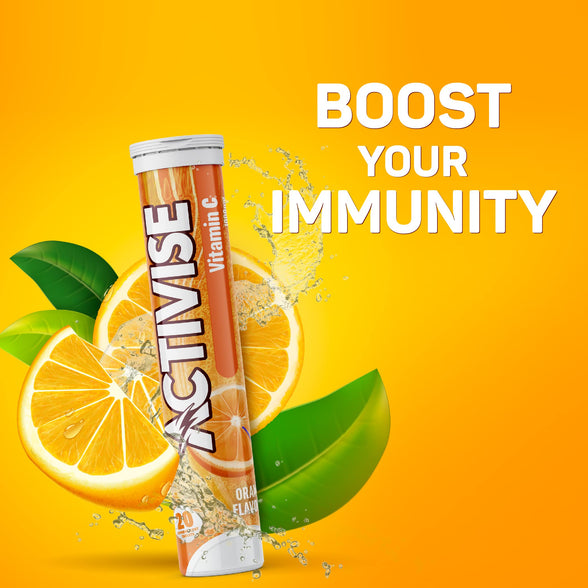 Activise Vitamin C 1000Mg Effervescent Tablet Orange Flavour, Pack Of 40