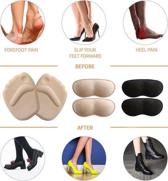 (7 Pairs) Heel Grips Liner Cushions Inserts for Loose Shoes, Heel Pads Snugs for Shoe Too Big Men Women, Filler Improved Shoe Fit and Comfort, Prevent Heel Slip and Blister (Type01)