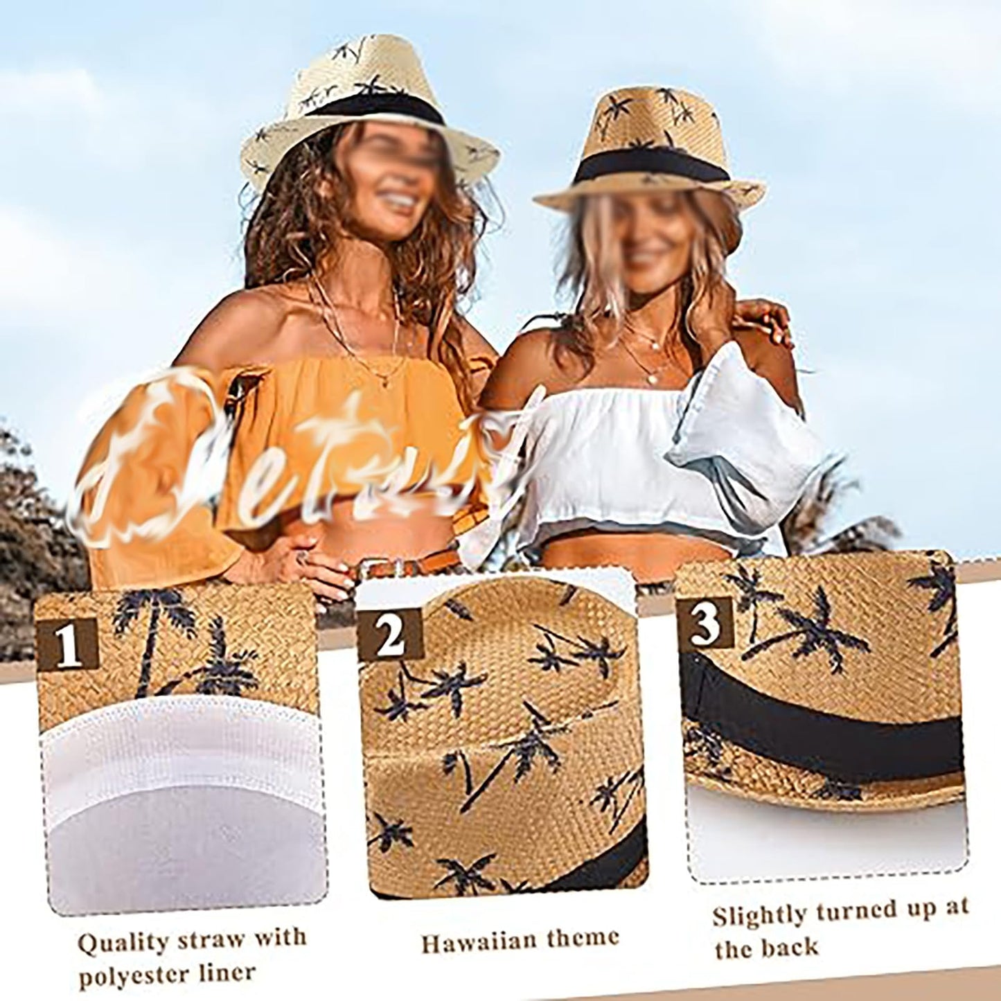 THE WHITE SHOP Accessory Adult Luau Fedora Hat-Beiqe