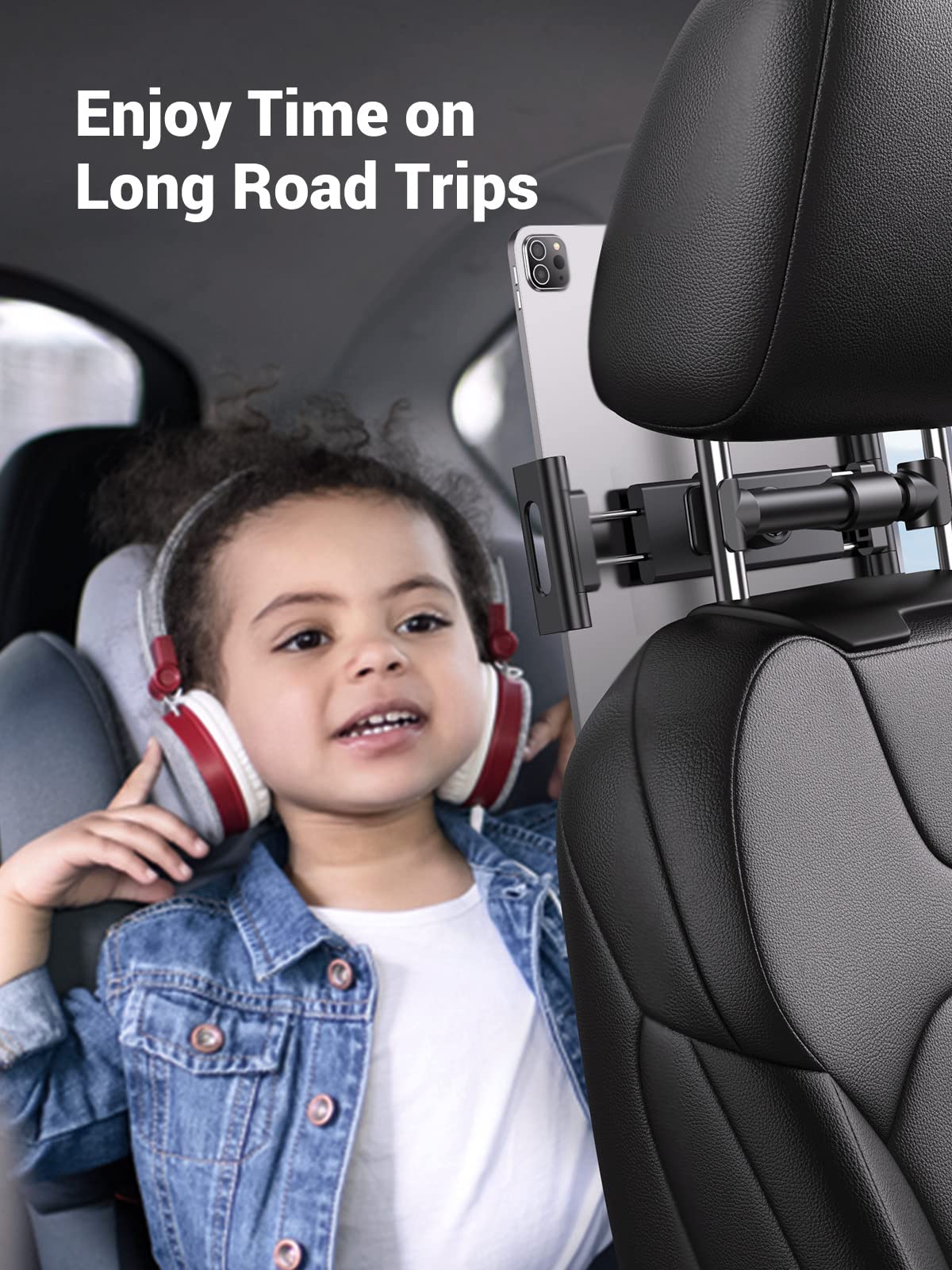 UGREEN Car iPad Holder Kids Car Tablet Headrest Mount 360° Rotatetable Car iPad Mount Car Tablet Holder for Rear Seat Compatible with iPad Pro 12.9'' 11'' iPad 10.2'' iPad Mini Galaxy Tab S8 S7 A8 A7