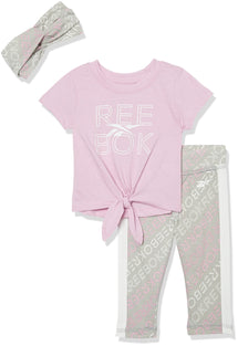 Reebok girls 2-piece Activewear Clothing Set - Performance Top + Leggings/Yoga Pants 12months