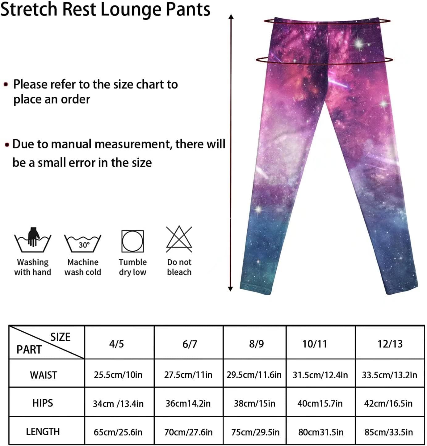 COEQINE Girls’ Leggings, Yoga Pants Activewear Legging High Waist Active Pants Size for 4-13 Years Kids Teens