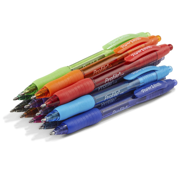 Paper Mate Profile Retractable Ballpoint Pens, Bold (1.4mm), 12 Count